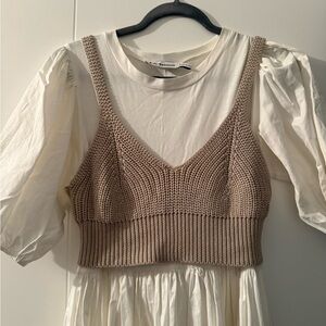 En saison dress with knit vest